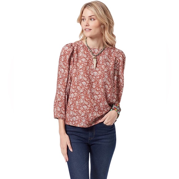 Sam Edelman Fall color Women's Clementine Puff Sleeve Floral Top - Picture 3 of 11